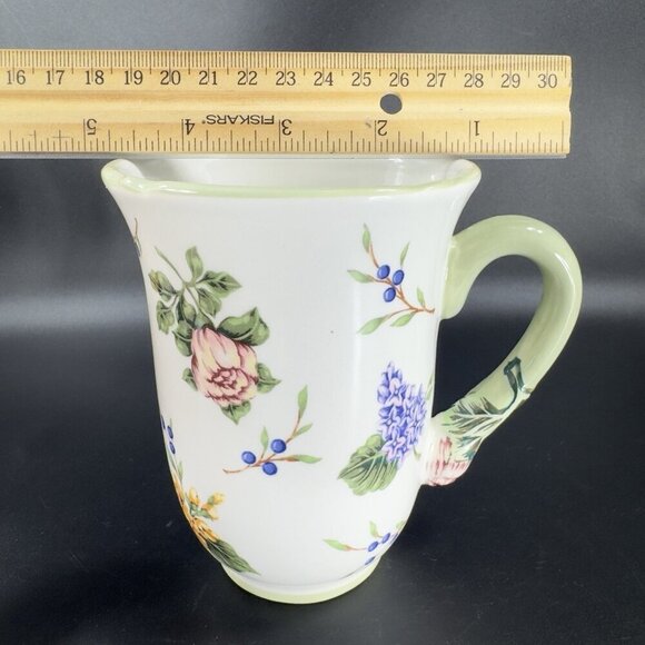 Princess House Garden Floral Ceramic Mugs Cups 12 Oz Set Of 2 Ceramic Mug Cup - Picture 5 of 16